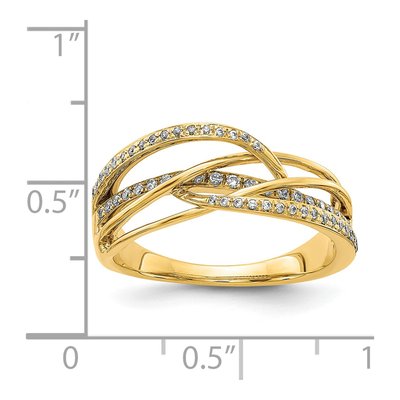 14K Yellow Gold 1/4 ct tw Diamond Woven Ring – view 4