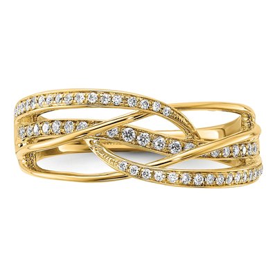 14K Yellow Gold 1/4 ct tw Diamond Woven Ring – view 5