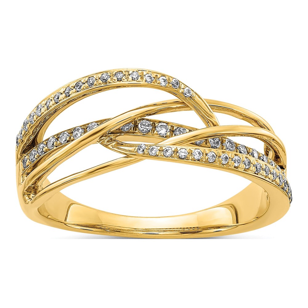 14K Yellow Gold 1/4 ct tw Diamond Woven Ring