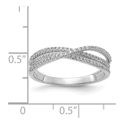 14K White Gold 1/4 ct tw Diamond 3-Strand Ring – view 3