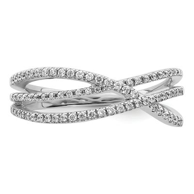 14K White Gold 1/4 ct tw Diamond 3-Strand Ring – view 7