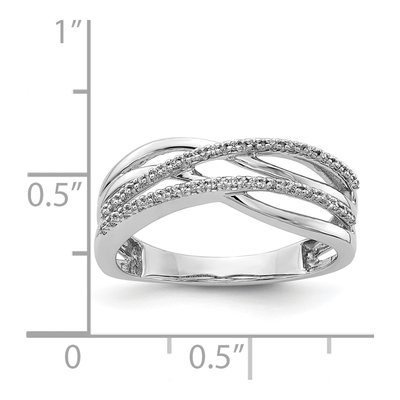 14K White Gold 1/10 ct tw Diamond 4-Strand Ring – view 5