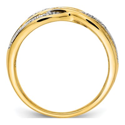 14K Yellow Gold 1/20 ct tw Diamond Woven Ring – view 3