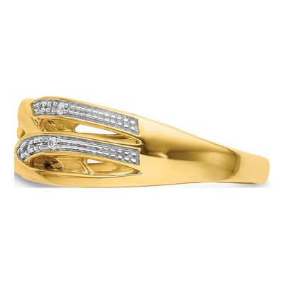 14K Yellow Gold 1/20 ct tw Diamond Woven Ring – view 4