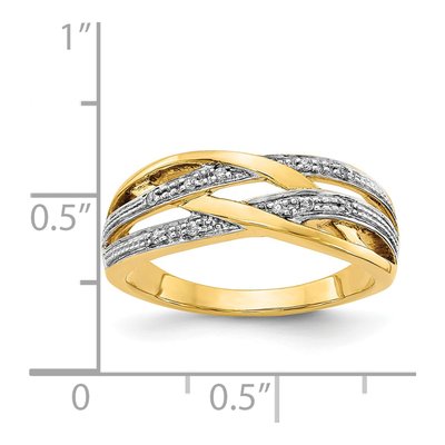 14K Yellow Gold 1/20 ct tw Diamond Woven Ring – view 5