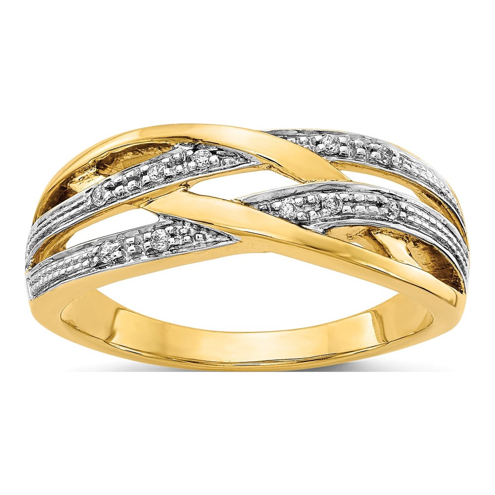 14K Yellow Gold 1/20 ct tw Diamond Woven Ring