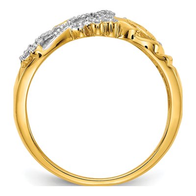14K Yellow Gold Diamond Dragonfly Ring – view 3