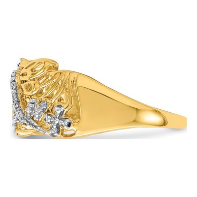 14K Yellow Gold Diamond Dragonfly Ring – view 4