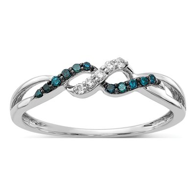 14K White Gold 1/10 ct tw Diamond Twist Ring