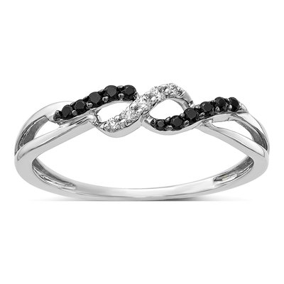 14K White Gold 1/10 ct tw Diamond Twist Ring