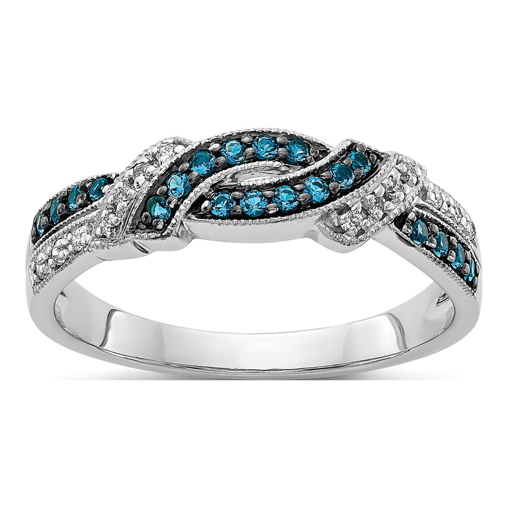 14K White Gold 1/4 ct tw Diamond Swirl Ring
