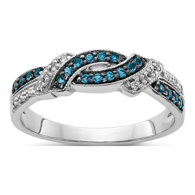 14K White Gold 1/4 ct tw Diamond Swirl Ring