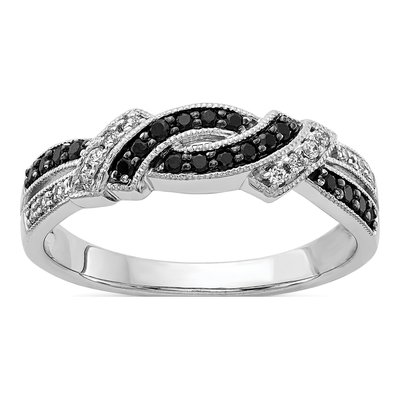 14K White Gold 1/4 ct tw Diamond Swirl Ring