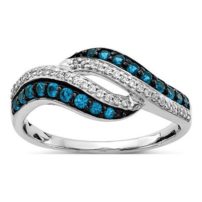 14K White Gold 1/2 ct tw Diamond Swirl Ring