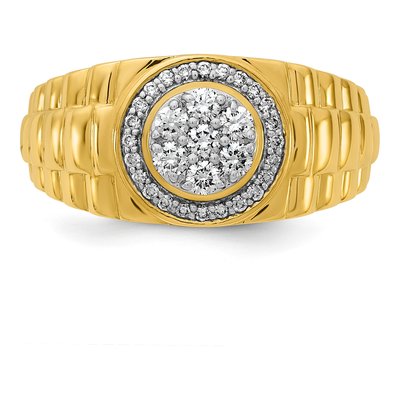 Men's 10K Yellow Gold 1/2 ct tw Lab-Grown Diamond Ring – view 4