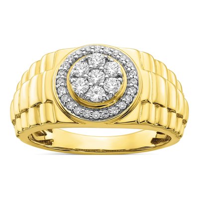Men's 10K Yellow Gold 1/2 ct tw Lab-Grown Diamond Ring