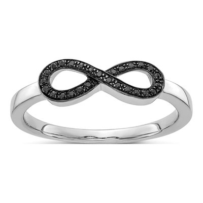 14K White Gold 1/10 ct tw Diamond Infinity Ring