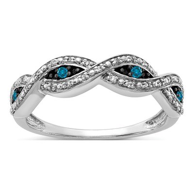 14K White Gold 1/6 ct tw Diamond Twist Ring