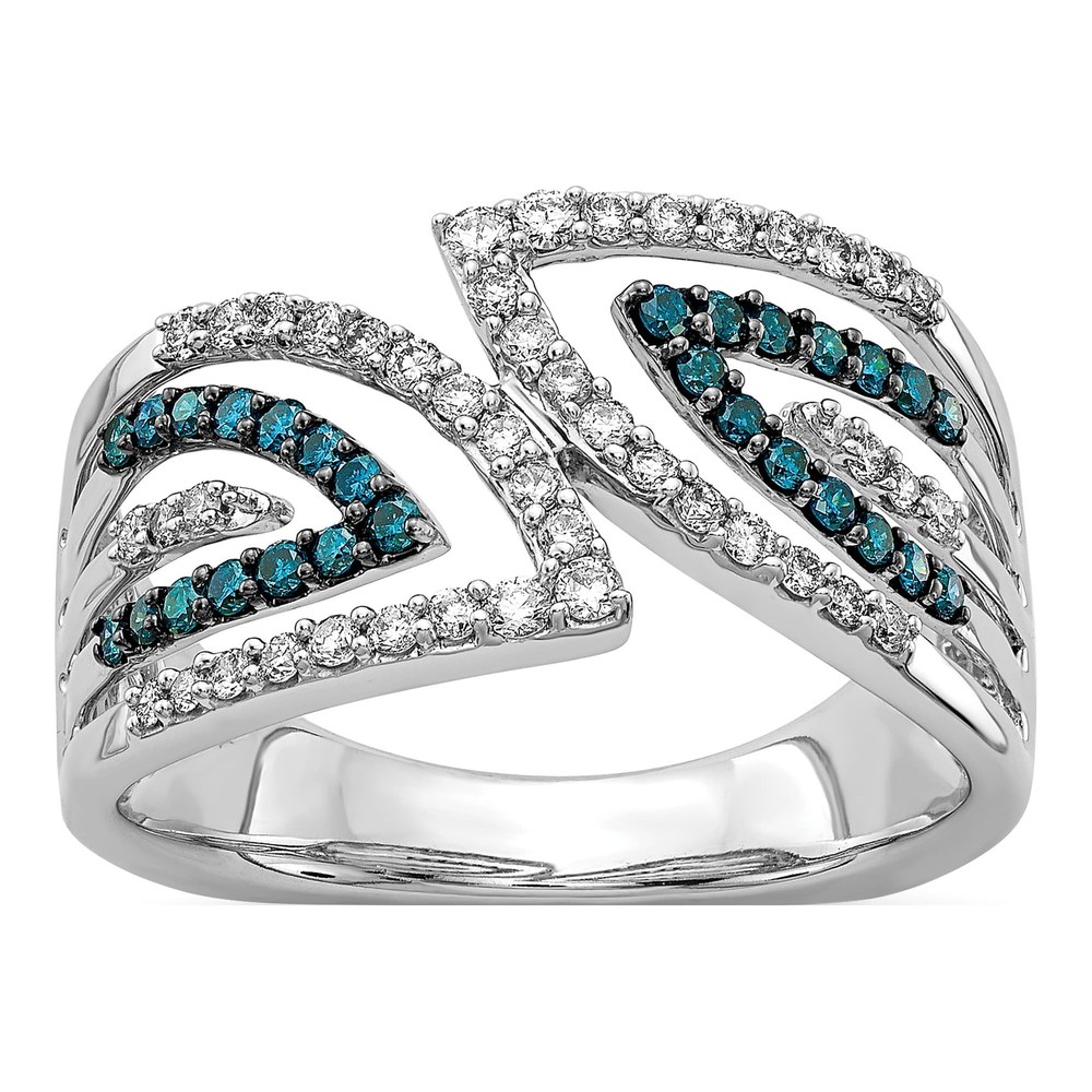 14K White Gold 1/2 ct tw Diamond Bypass Ring