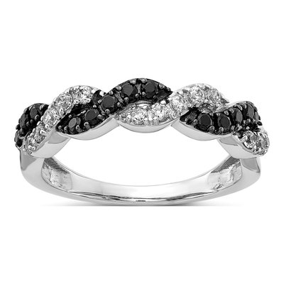 14K White Gold 1/2 ct tw Diamond Twist Ring