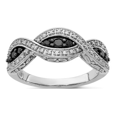 14K White Gold 3/8 ct tw Diamond Twist Ring
