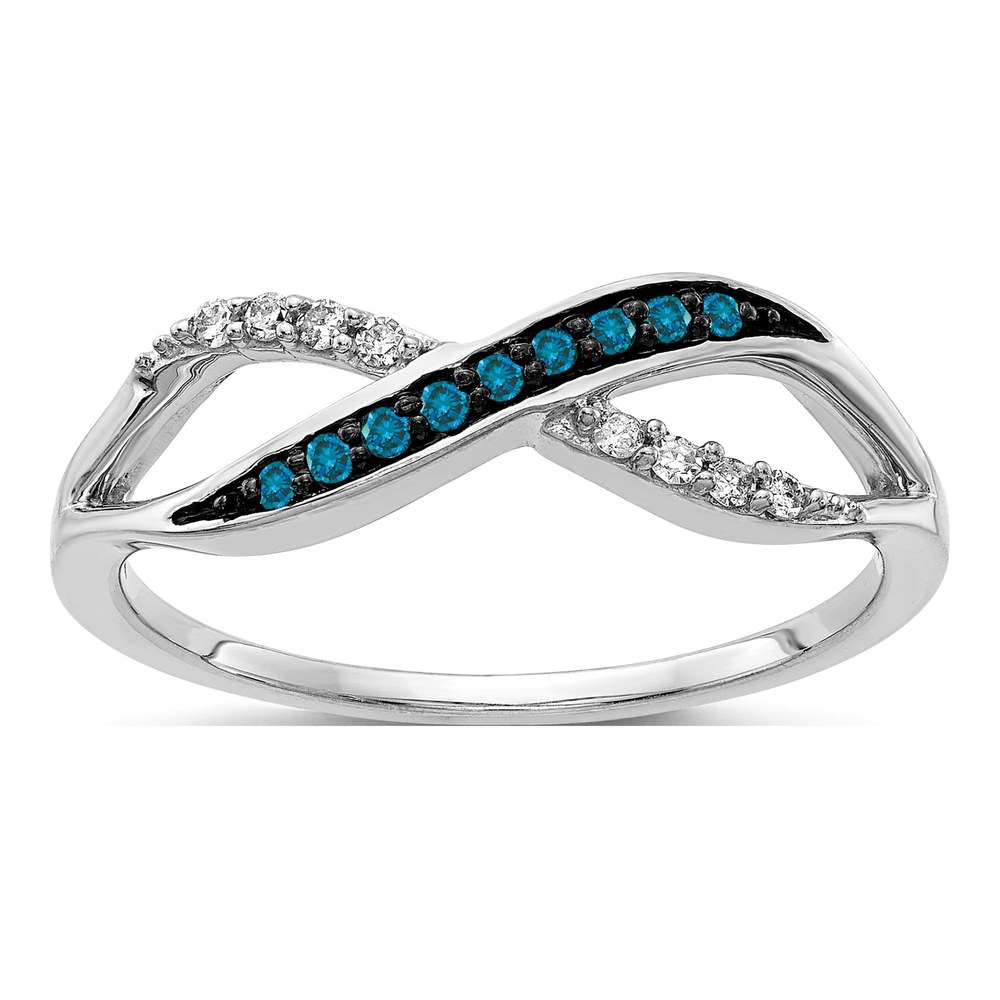 14K White Gold 1/8 ct tw Diamond Crisscross Ring