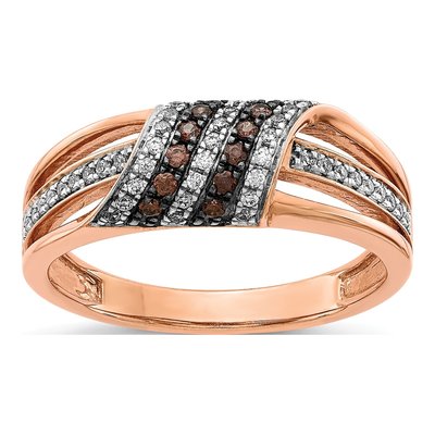 14K Rose Gold 1/3 ct tw Diamond Ring