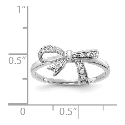 14K White Gold 1/20 ct tw Diamond Bow Ring – view 3