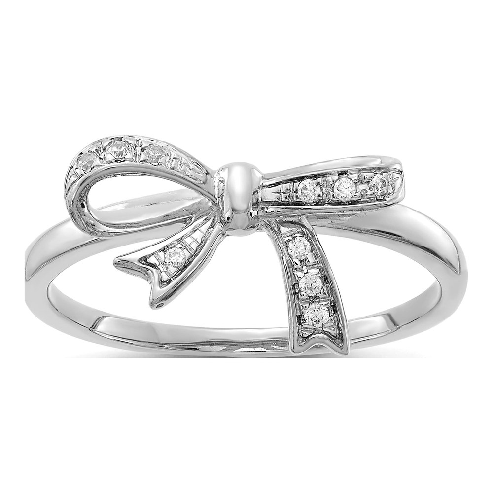 14K White Gold 1/20 ct tw Diamond Bow Ring