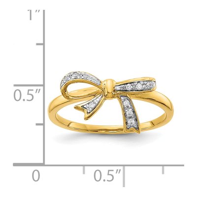 14K Yellow Gold 1/20 ct tw Diamond Bow Ring – view 3