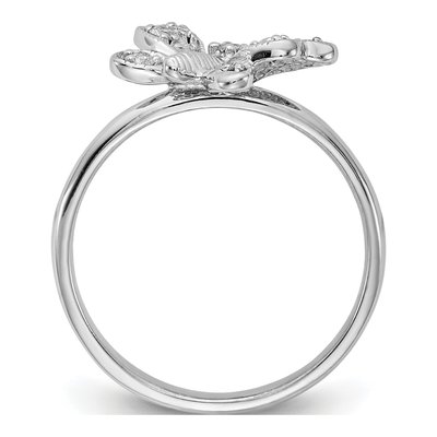 14K White Gold 1/10 ct tw Diamond Butterfly Ring – view 2