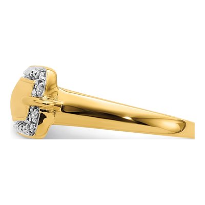 14K Yellow Gold Diamond Buckle Ring – view 3