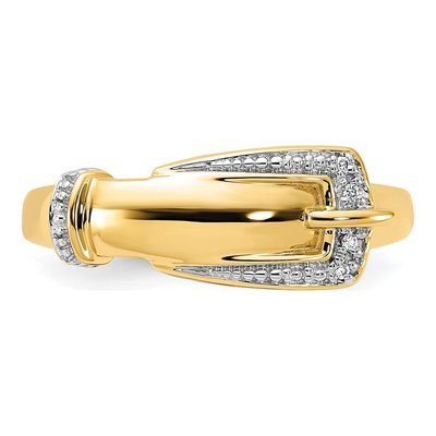 14K Yellow Gold Diamond Buckle Ring – view 4