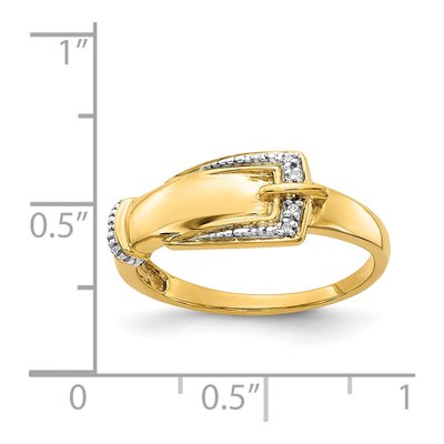 14K Yellow Gold Diamond Buckle Ring – view 5