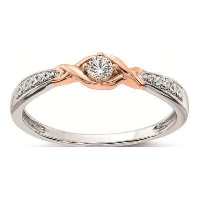 14K Two-Tone Gold 1/10 ct tw Diamond Promise Engagement Ring