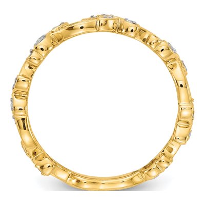 14K Yellow Gold 1/5 ct tw Diamond Floral Ring – view 2