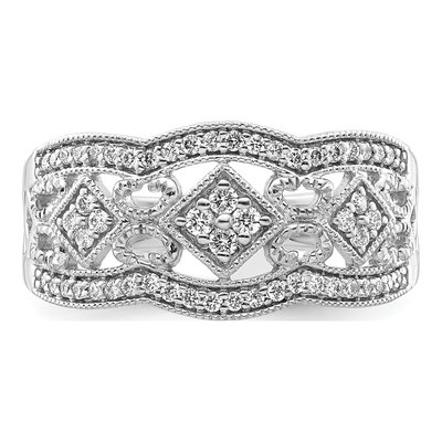14K White Gold 1/4 ct tw Diamond Vintage Ring – view 7