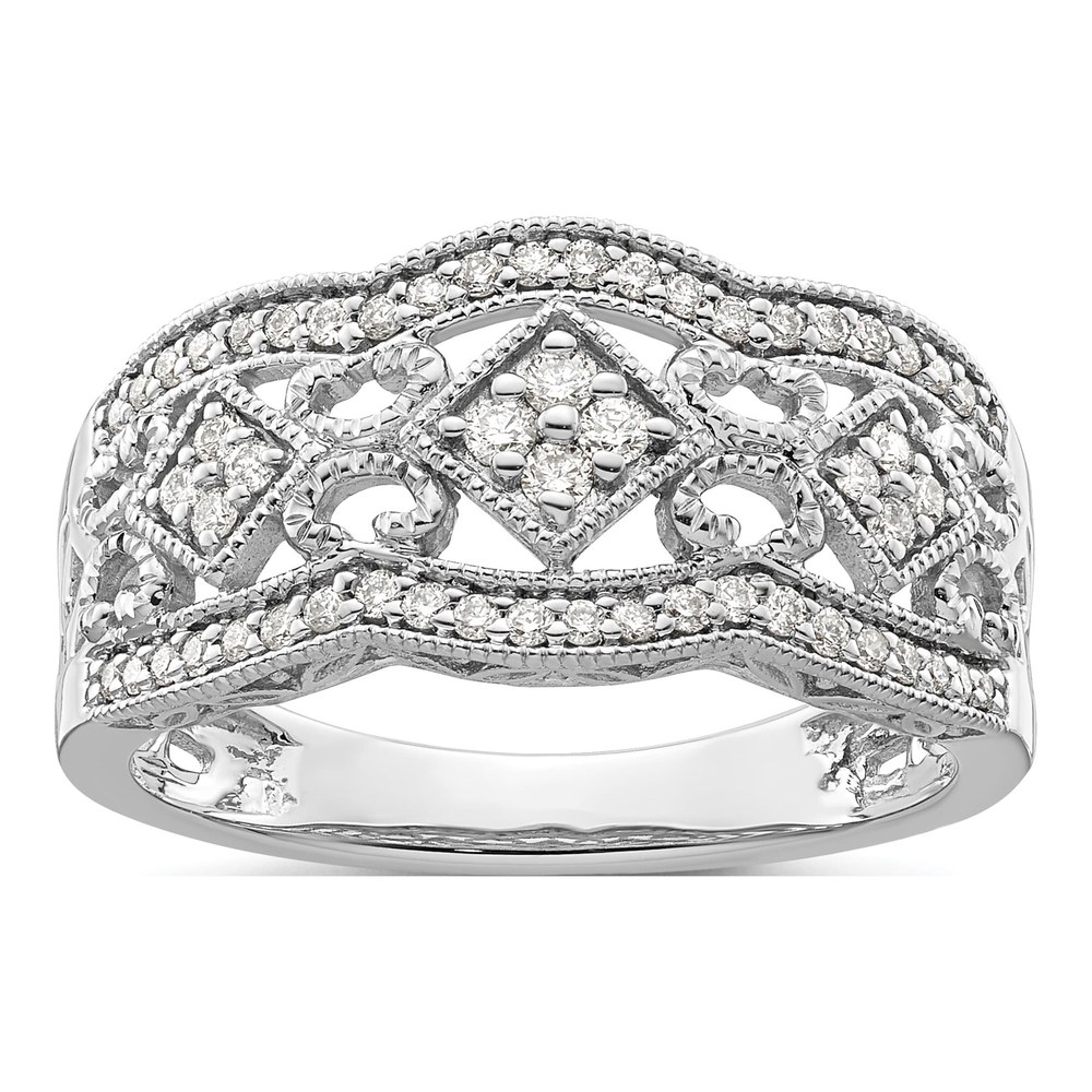 14K White Gold 1/4 ct tw Diamond Vintage Ring