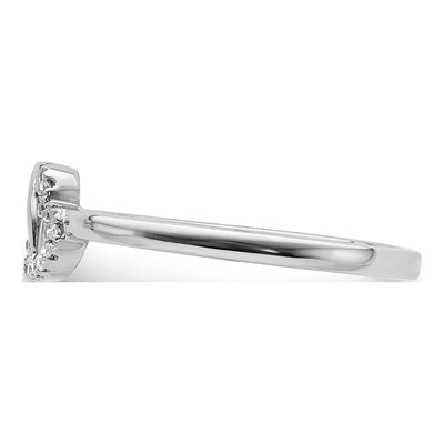10K White Gold 1/20 ct tw Diamond Double Heart Ring – view 3