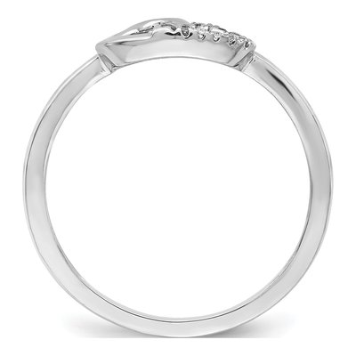 14K White Gold 1/20 ct tw Diamond Double Heart Ring – view 3
