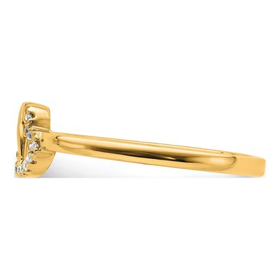 14K Yellow Gold 1/20 ct tw Diamond Double Heart Ring – view 3