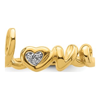 10K Yellow Gold Diamond LOVE Ring – view 4