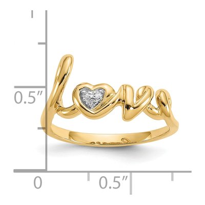 10K Yellow Gold Diamond LOVE Ring – view 5