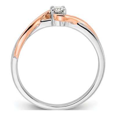 14K Two-Tone Gold 1/8 ct tw Lab-Grown Diamond Promise Ring – view 3