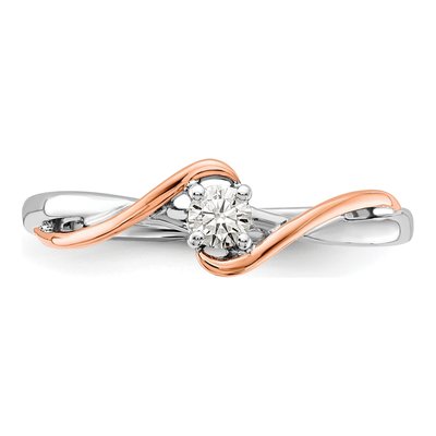 14K Two-Tone Gold 1/8 ct tw Lab-Grown Diamond Promise Ring – view 5