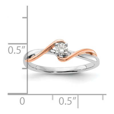 14K Two-Tone Gold 1/8 ct tw Lab-Grown Diamond Promise Ring – view 6