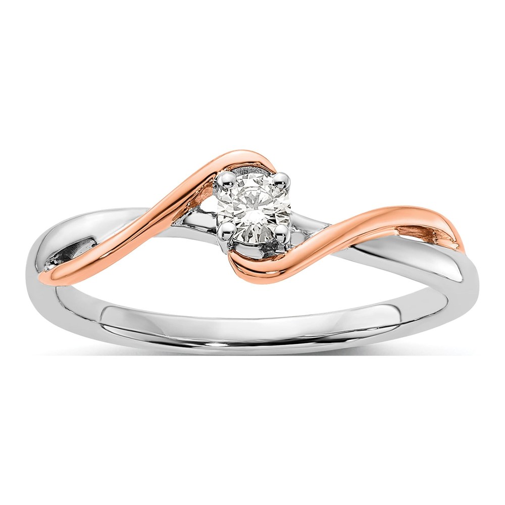 14K Two-Tone Gold 1/8 ct tw Lab-Grown Diamond Promise Ring
