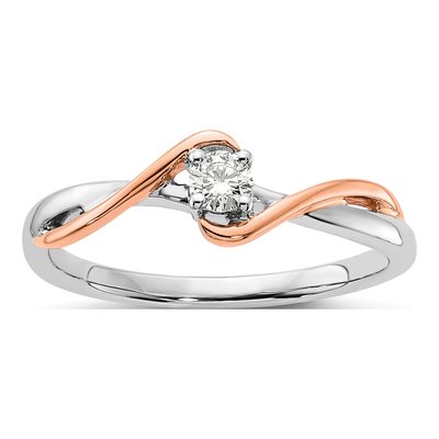 14K Two-Tone Gold 1/8 ct tw Lab-Grown Diamond Promise Ring
