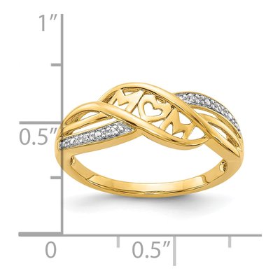 10K Yellow Gold Diamond MOM Ring – view 5