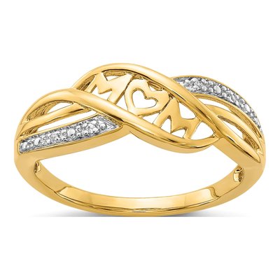 10K Yellow Gold Diamond MOM Ring